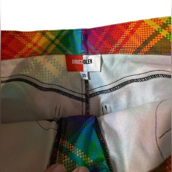 Bruce Glen Womens Prism Colorful Mini Denim Skirt Funky Size EUR 25 - Picture 2 of 6